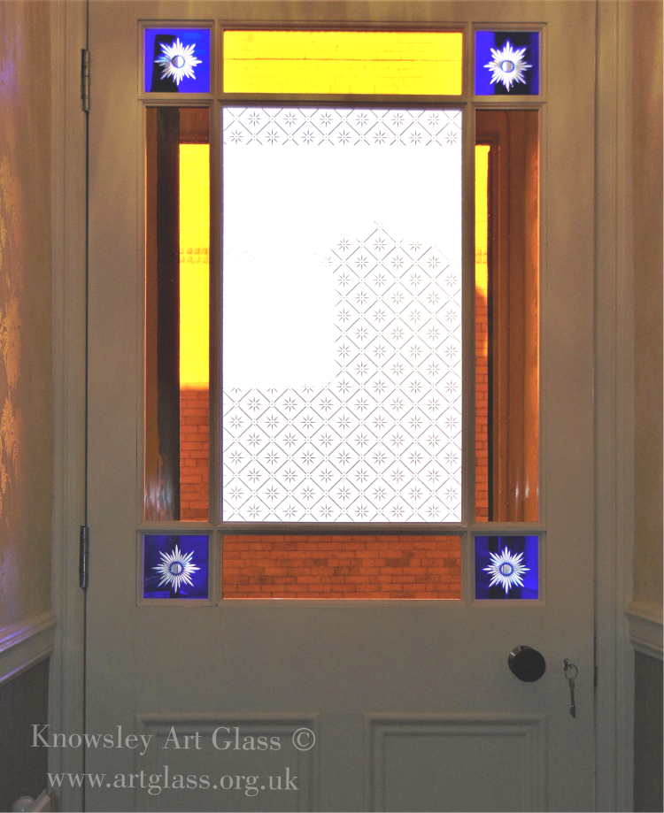 coloured glass nine panel door