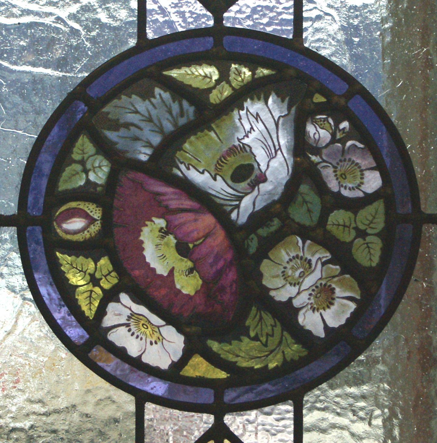 hand painted glass roundels
