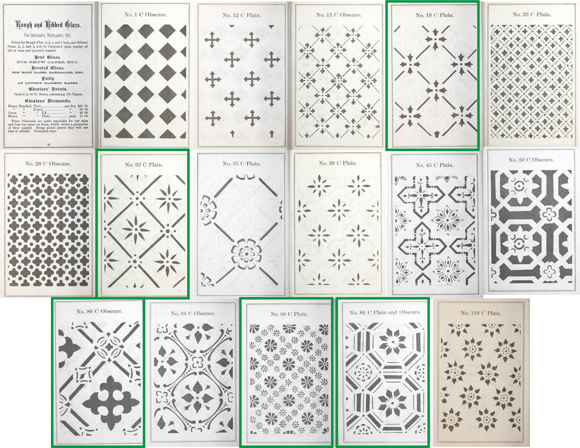 traditional etched glass